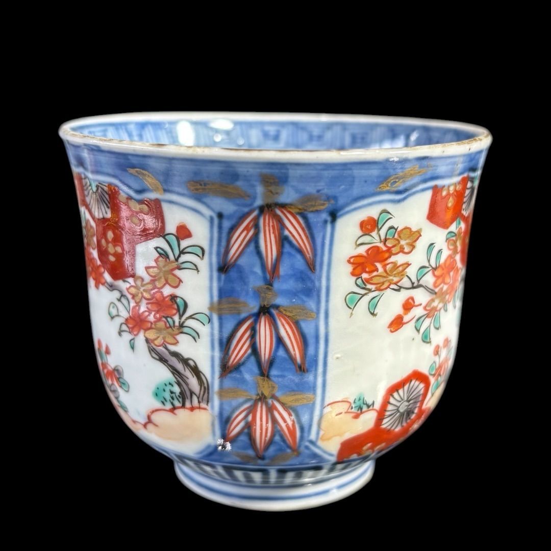 伊万里 手描き 和食器 赤絵 金彩 湯呑 (二客セット) 蕎麦猪口 向付