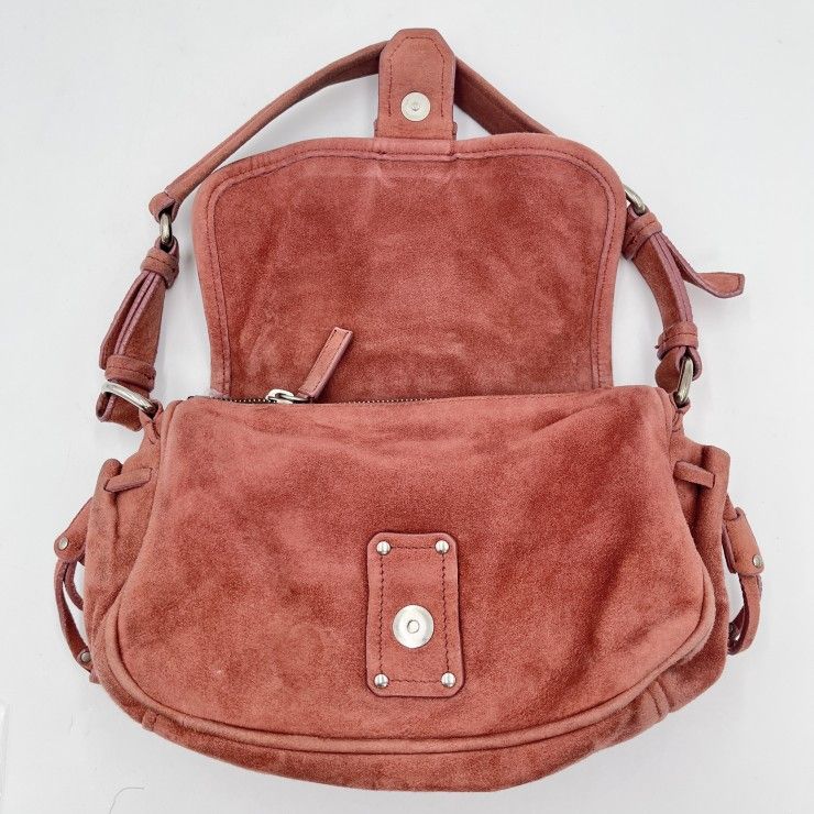 MIU MIU（ミュウミュウ）アーカイブ ワンショルダーバッグ スエード ピンク系 シルバー金具 フラワーモチーフ レディース【中古】 MIU MIU - MIU MIU（ミュウミュウ）アーカイブ ワンショルダーバッグ