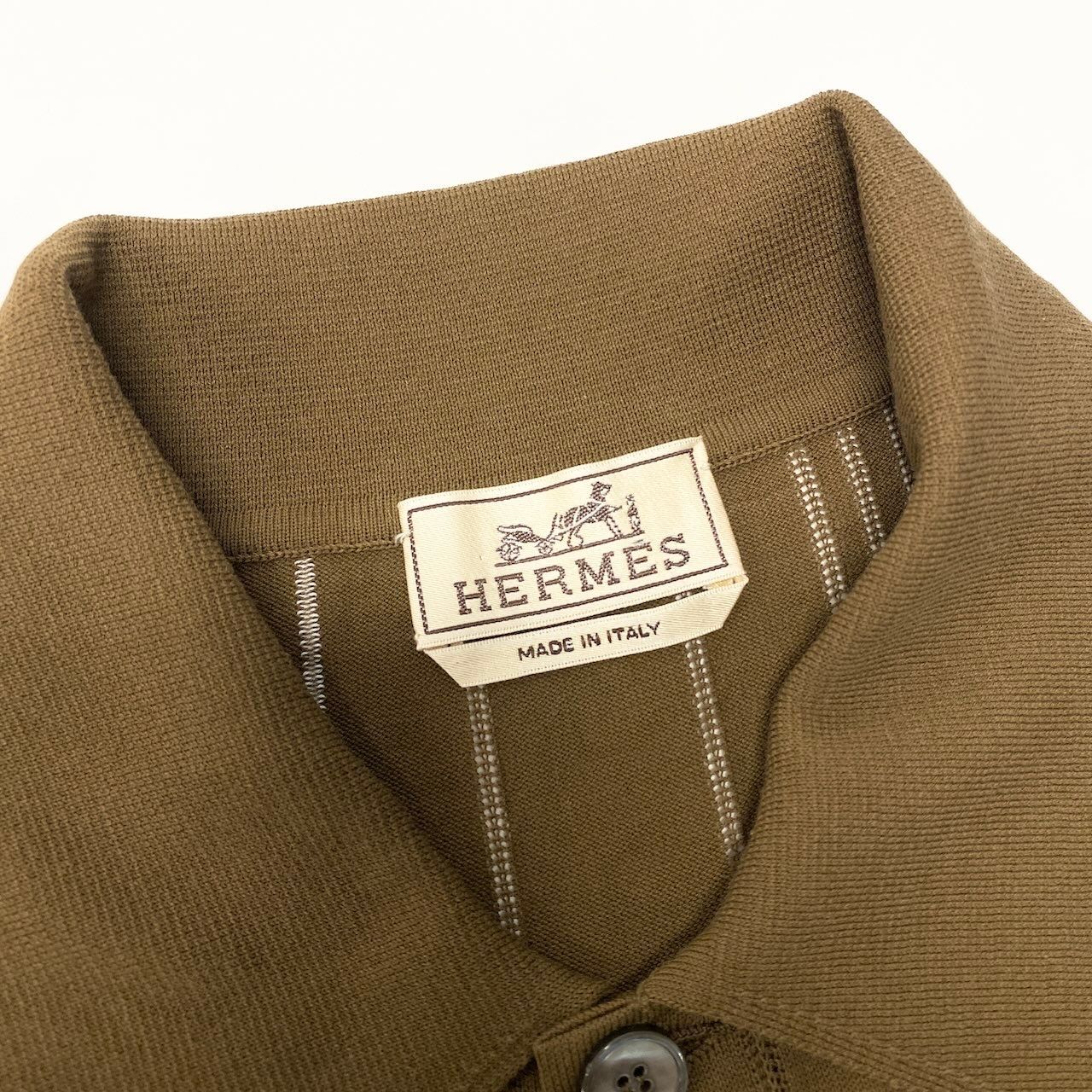 HERMES エルメス　スキッパーポロ　ボーダー　Vネック　イタリア製 HERMES エルメス スキッパーポロ ボーダー Vネック イタリア製 メンズ