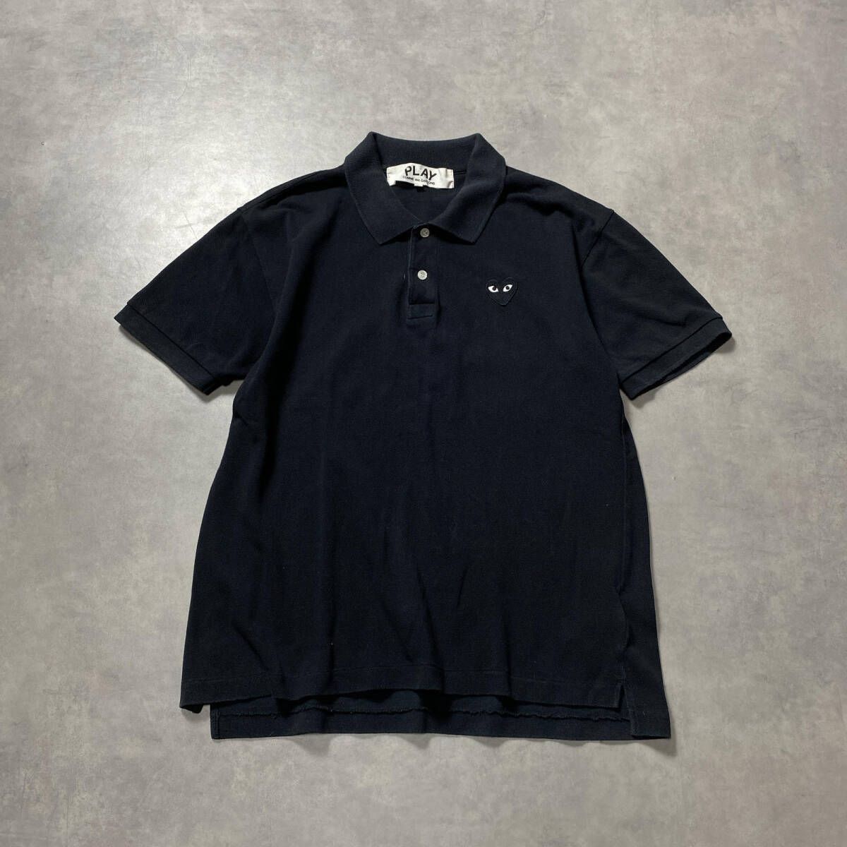 COMME des GARCONS PLAY ポロシャツ 黒L 美品 PLAY COMME des GARCONS プレイ コムデギャルソン ポロシャツ