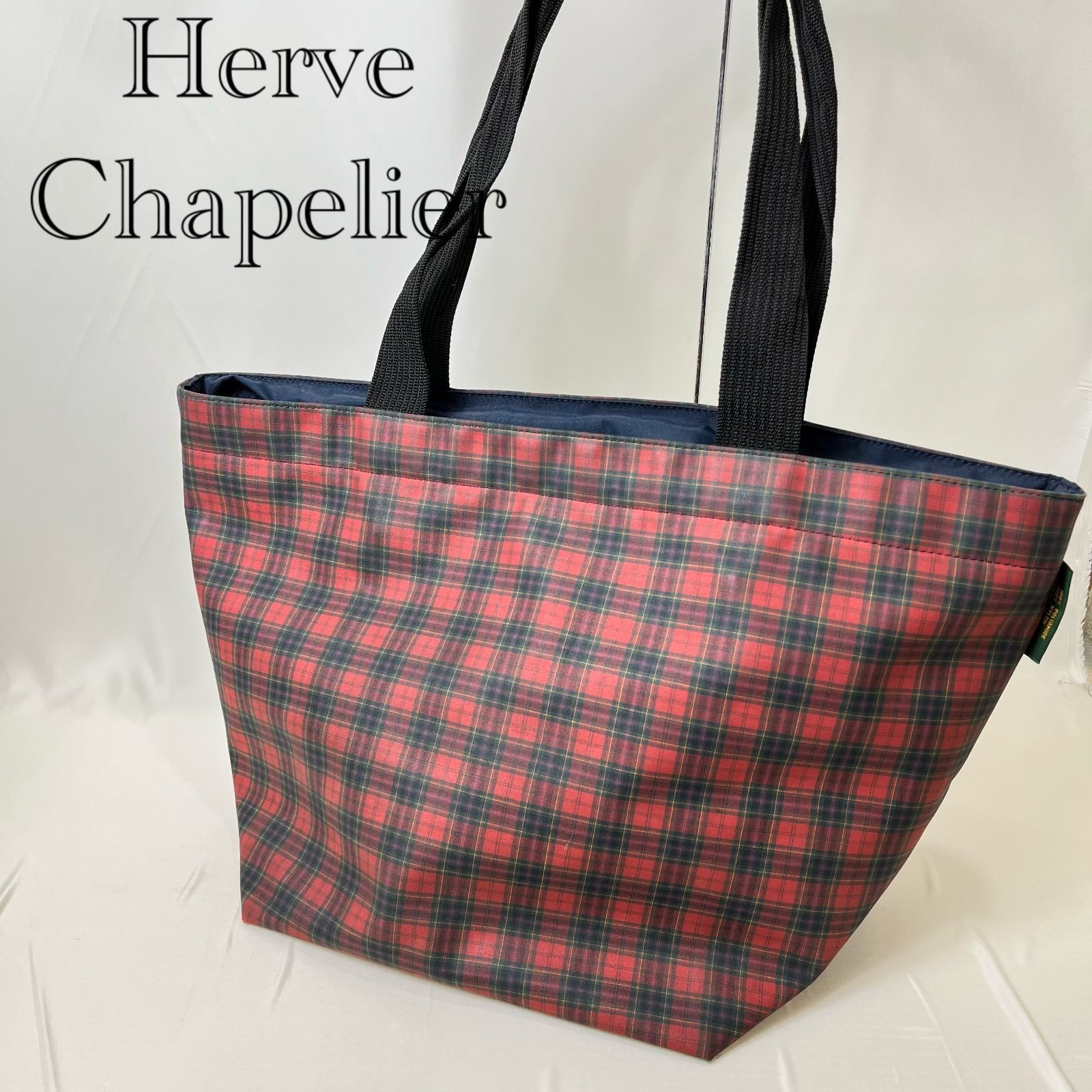 Herve Chapelier エルベシャプリエ トートバッグ ナイロン 舟形 赤