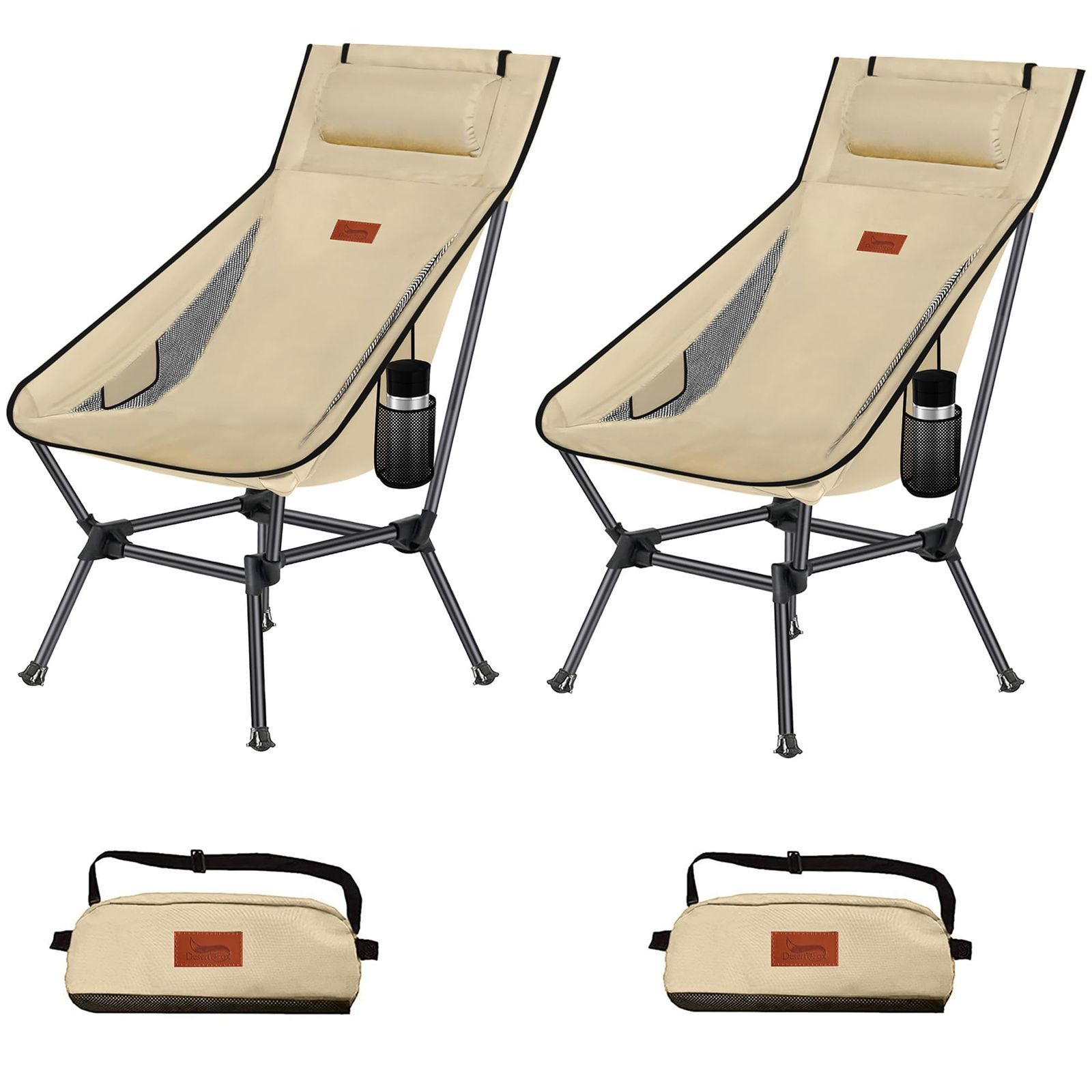 DesertFox アウトドアチェア 2WAY キャンプ椅子 ローチェア 軽量 枕