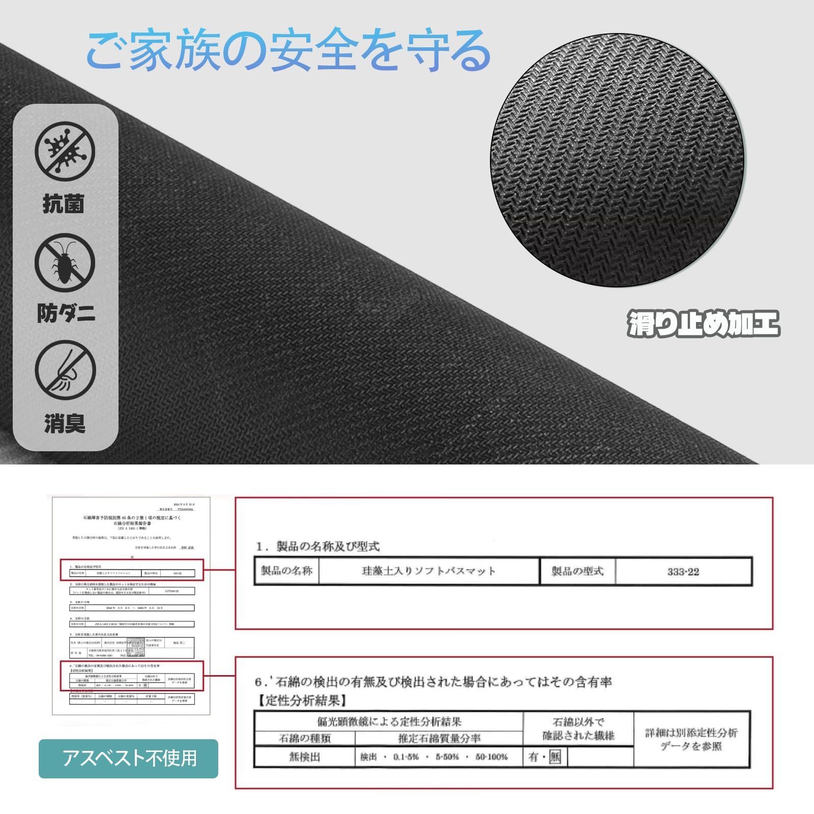 【売切注意】 おしゃれ 洗える 柔らか 浴室 滑り止め 浴室内 防カビ 洗面所 抗菌 足ふきマット 吸水速乾 バスマット キッチン（40x60cm）角型二重枠 ソフト 珪藻土マット お風呂マット