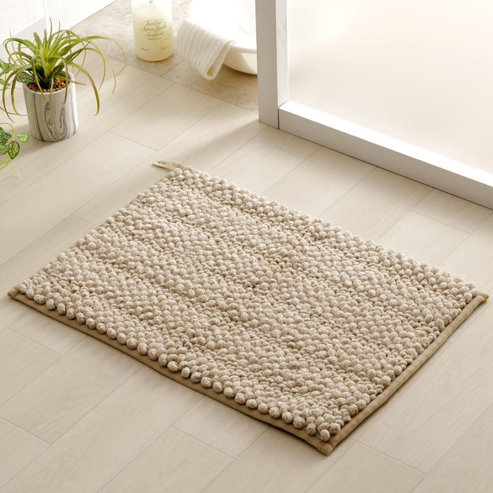【売切注意】 洗える 吸水 抗菌防臭 バスマット ペコラプラス 約35×50cm ベージュ 滑り止め 浴室 イケヒコ 洗面所 洗面台前 足ふきマット #1302450020201