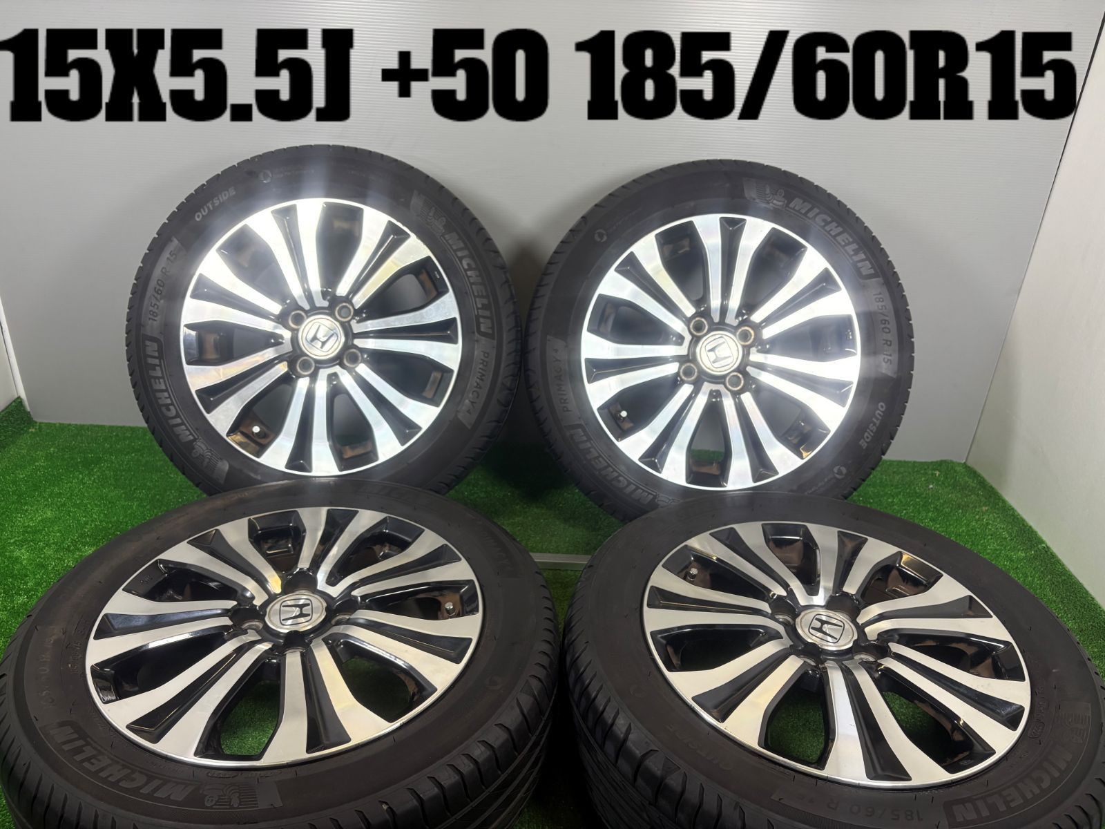 15x6J +50 PCD100 4本 185/60R15 2024年製 7mmヤマ