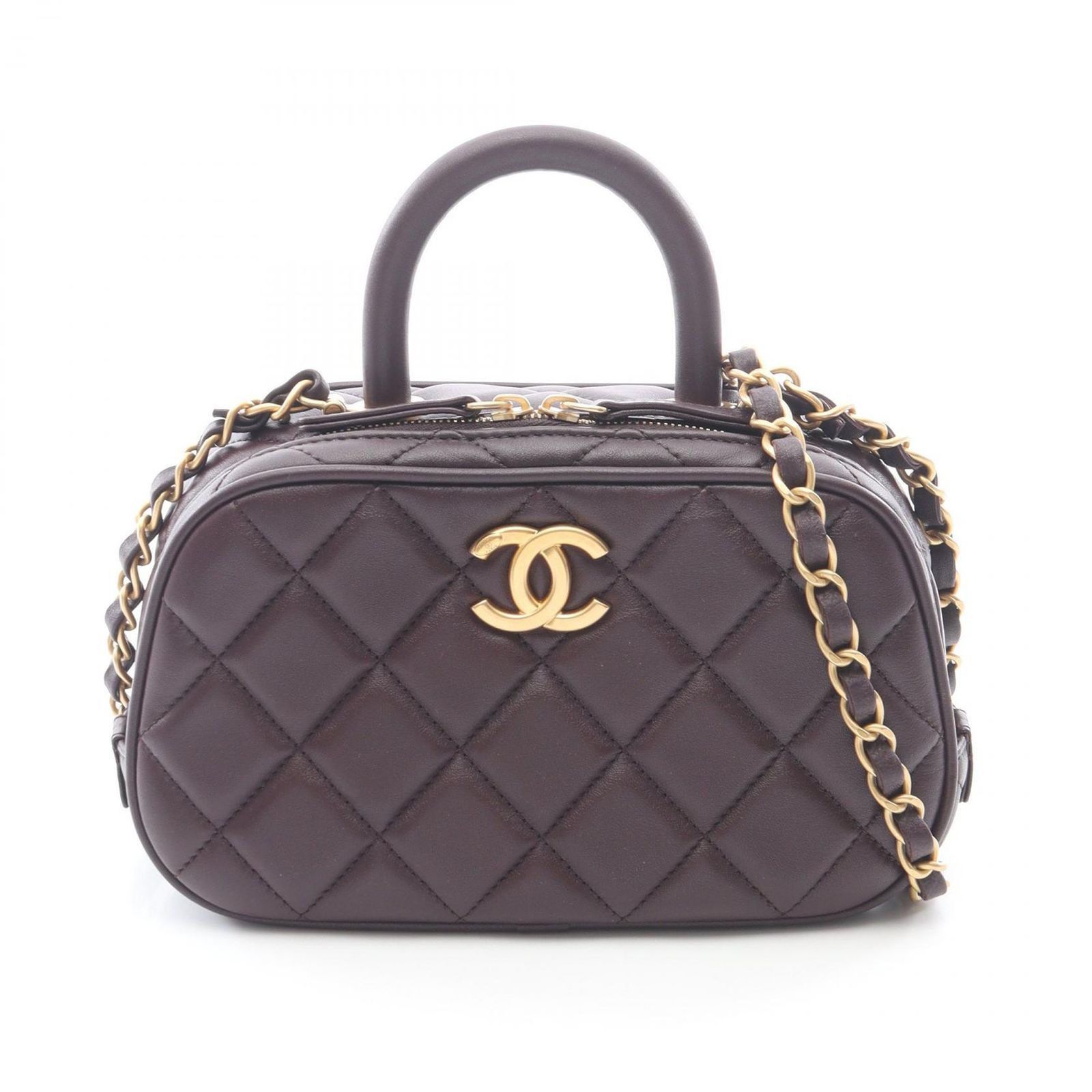 シャネル CHANEL ショルダーバッグ マトラッセ ミニ ボーリング 2WAY
