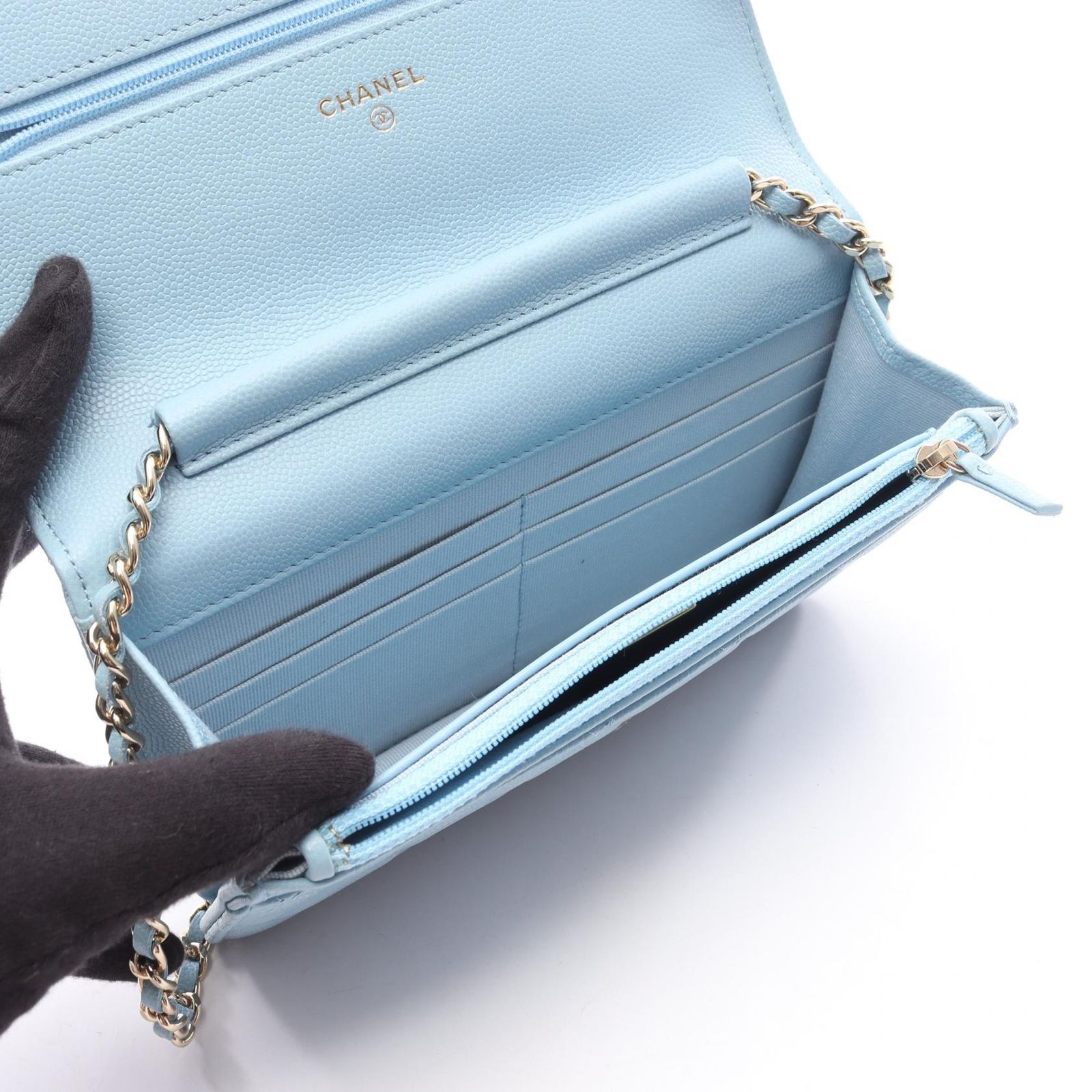 シャネル CHANEL CHANEL19 ショルダーバッグ バッグ キャビアスキン(グレインドカーフ) レディース ブルー系 AP3516 【中古】 シャネル CHANEL ショルダーバッグ CHANEL19 AP3516 ライトブルー