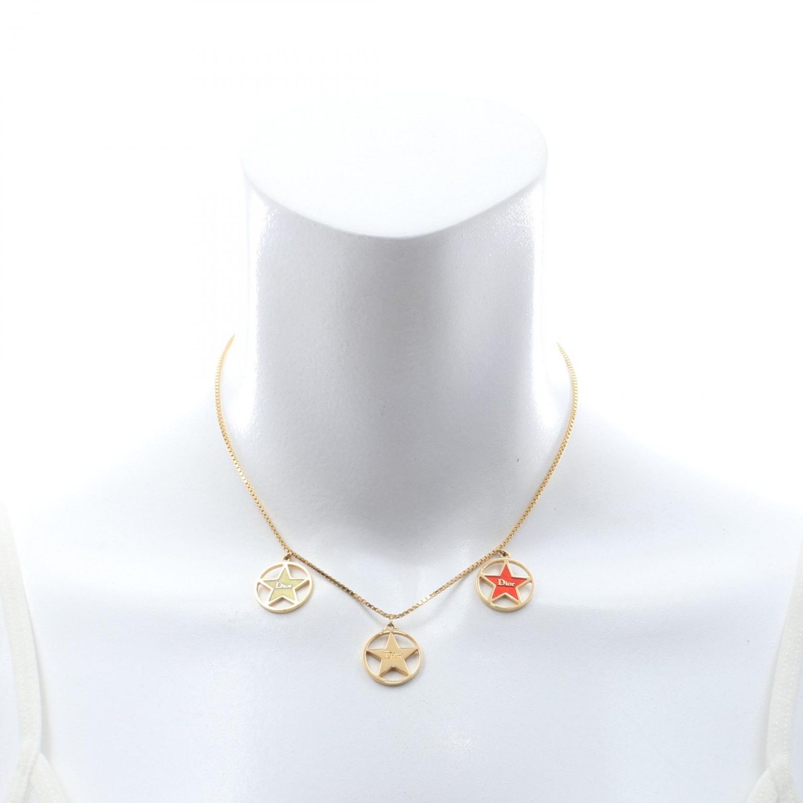 ディオール Dior ネックレス サークル スター ロゴ GP（ゴールドメッキ 