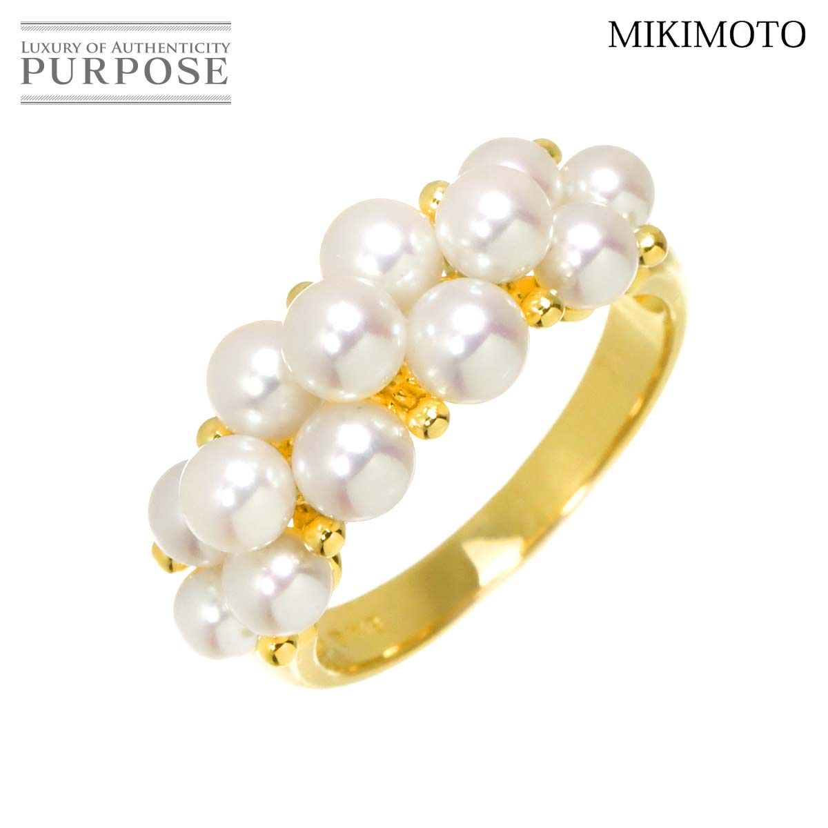１２号ベビーパールリング ミキモト MIKIMOTO 12号 リング ベビーパール 4.0-3.4mm K18 YG