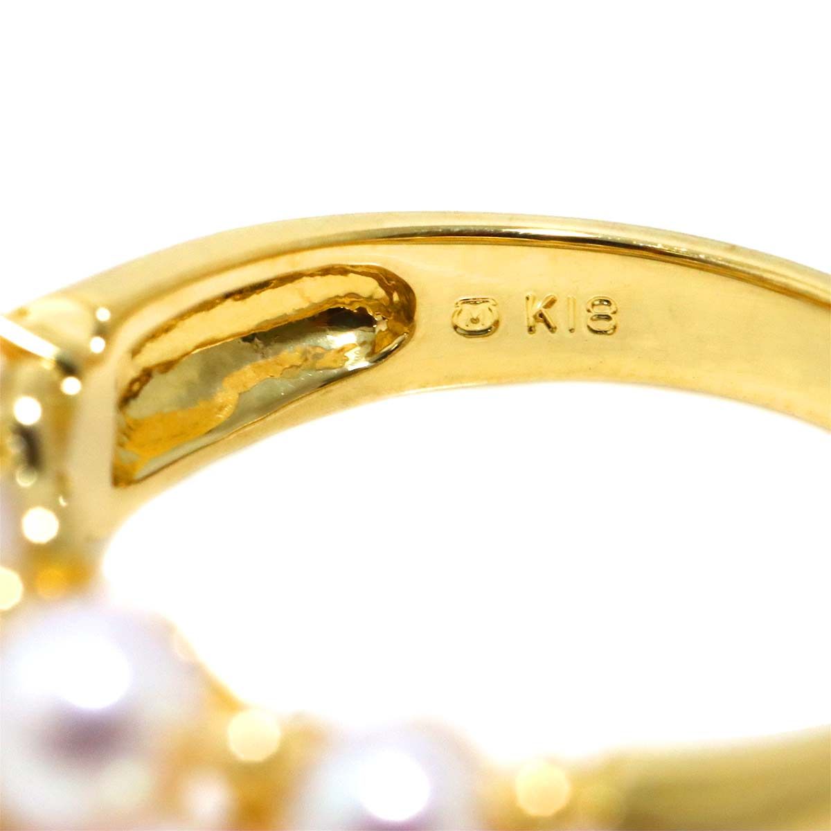 ミキモト MIKIMOTO 12号 リング ベビーパール 4.0-3.4mm K18 YG