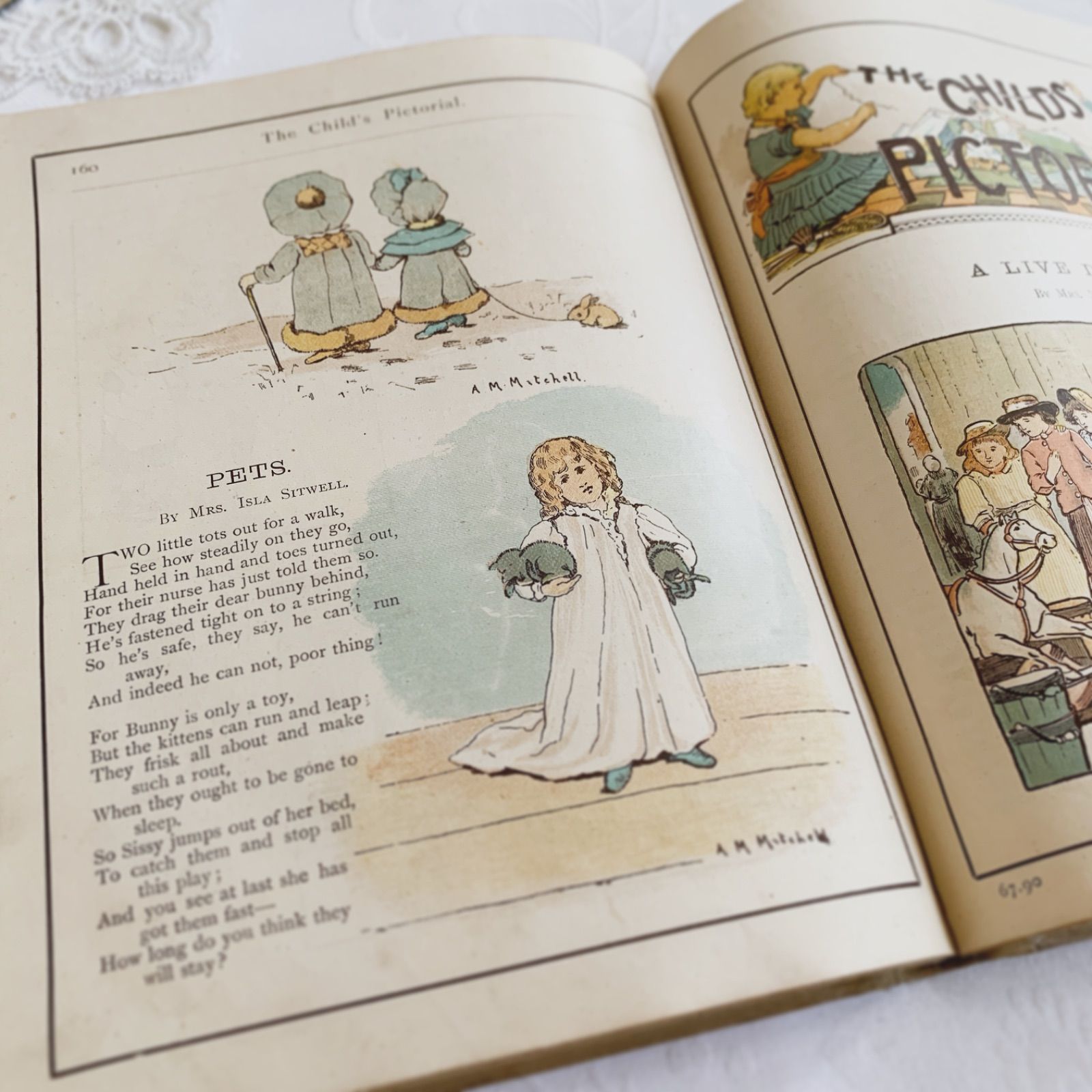 1890年1月-12月号 印刷の深みも素敵な英国アンティーク児童書