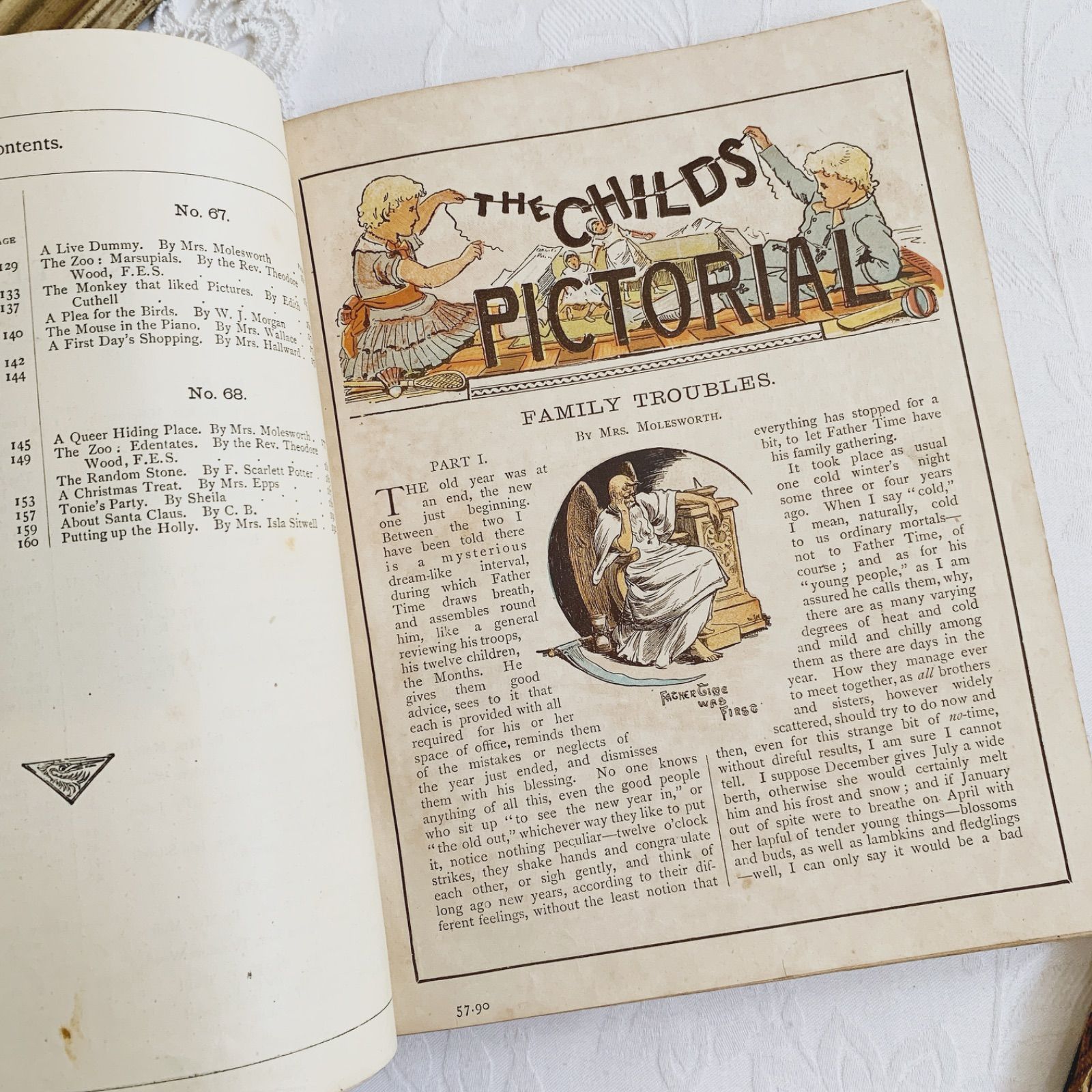 chapeau 超稀少1890アンティーク絵本 ヴィクトリアン 児童書 1890年1月-12月号 印刷の深みも素敵な英国アンティーク児童書