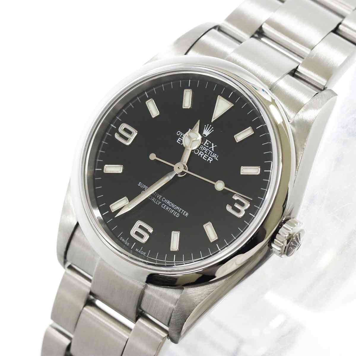 新品仕上げ済み ROLEX 腕時計 エクスプローラー1 自動巻き AT オートマチック 114270 SS ブラック文字盤 おしゃれ 堺市 石津【ジャングルジャングル石津店】 ROLEX（ロレックス） 【超美品】ロレックス エクスプローラー1 黒文字