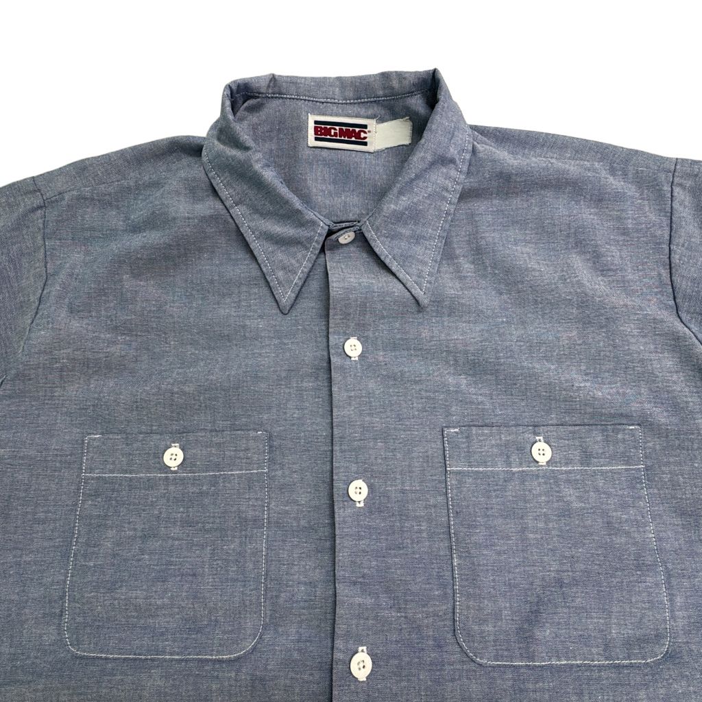 80年代 BIG MAC ビッグマック シャンブレーシャツ ブルー(メンズ XL