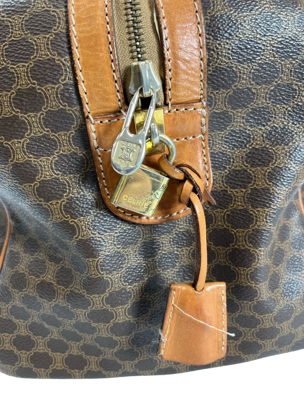 CELINE セリーヌ ボストンバッグ 旅行かばん 鞄 ロゴ マカダム柄