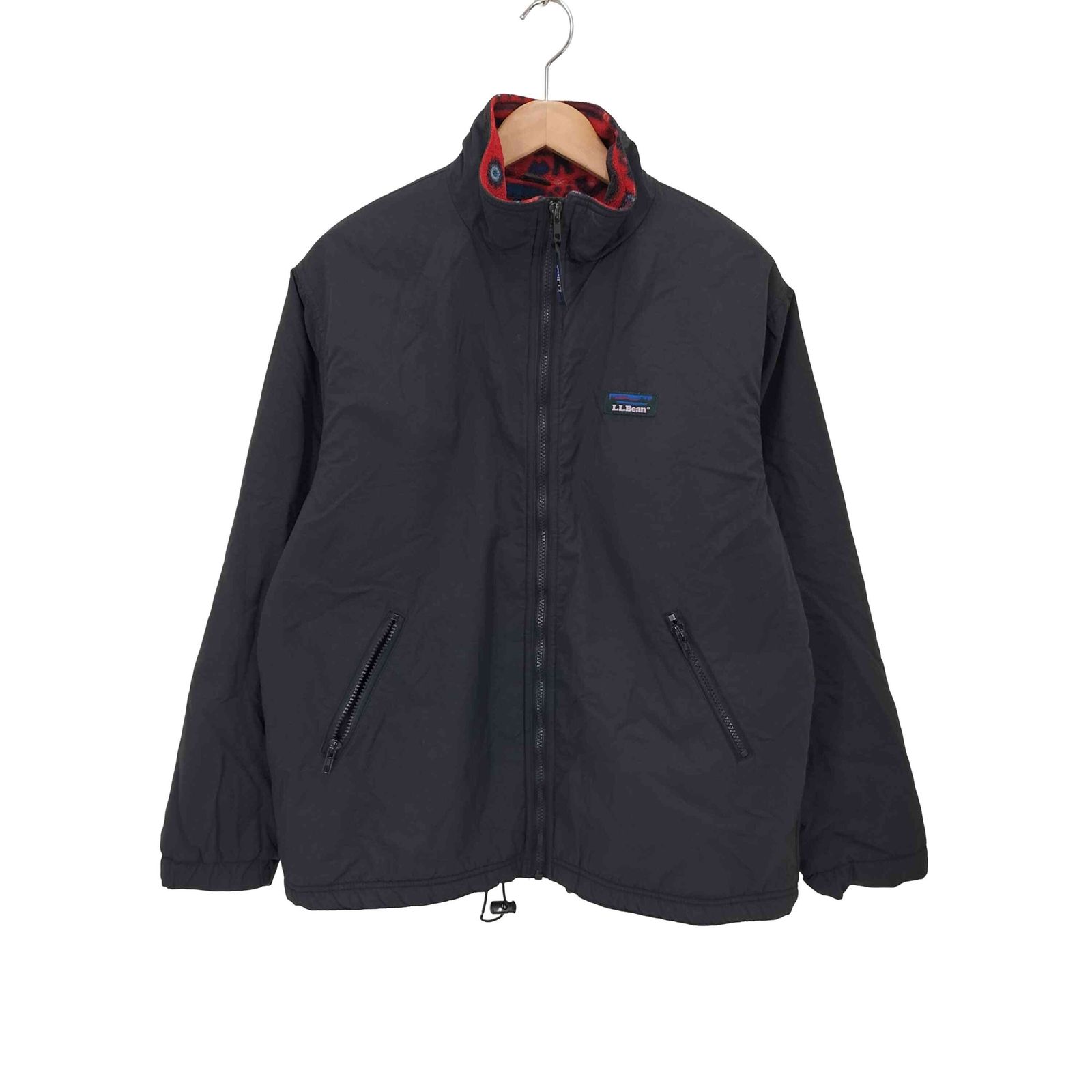 80s 90s USA製 エルエルビーン ウォームアップジャケット ブラック 黒 古着 90s USA製 LL Bean 「Warm-up Jacket」 フリース ライナー