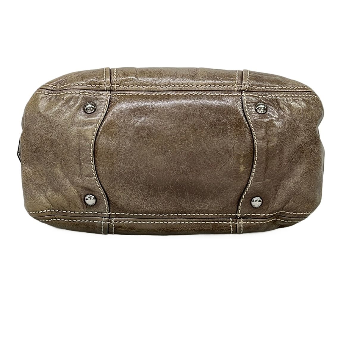 PRADA(プラダ) ショルダーバッグ - BR4660 カーキ 革タグ レザー PRADA(プラダ) ショルダーバッグ - BR4660 カーキ 革タグ レザー
