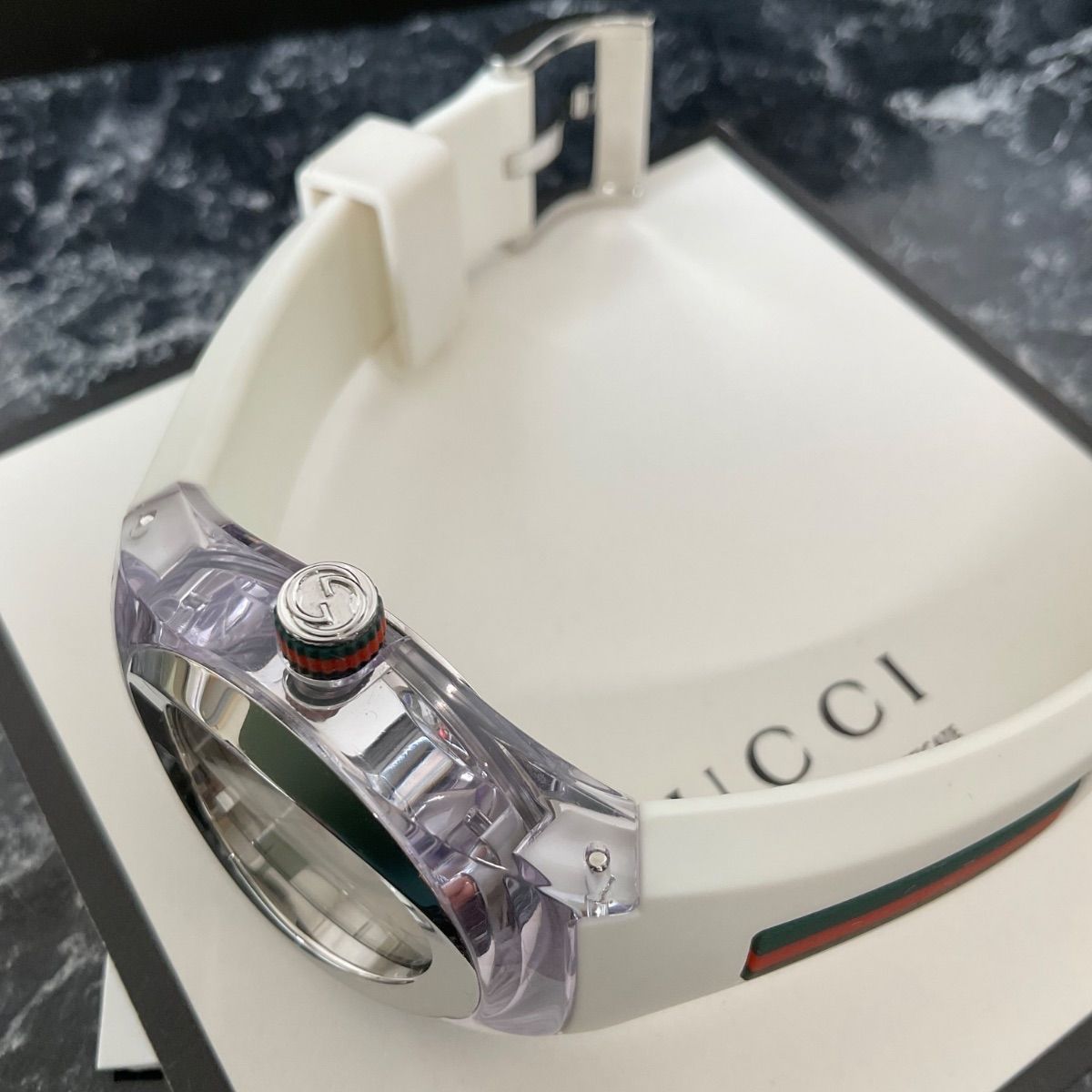 中古】グッチ クォーツ GUCCI 腕時計 シンク YA137302 SS 白 シェリー