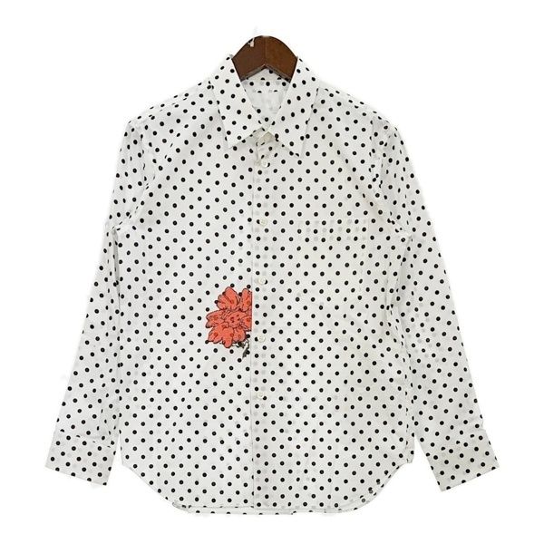 タオコムデギャルソン 花柄刺繍 ホワイト Tシャツ Sサイズ TAO COMME des GARCONS タオ コムデギャルソン ドットシャツ ブラウス