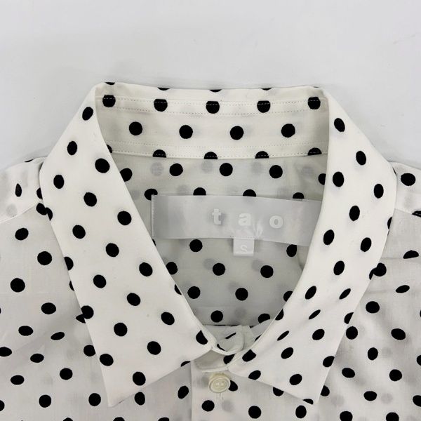 タオコムデギャルソン 花柄刺繍 ホワイト Tシャツ Sサイズ TAO COMME des GARCONS タオ コムデギャルソン ドットシャツ ブラウス