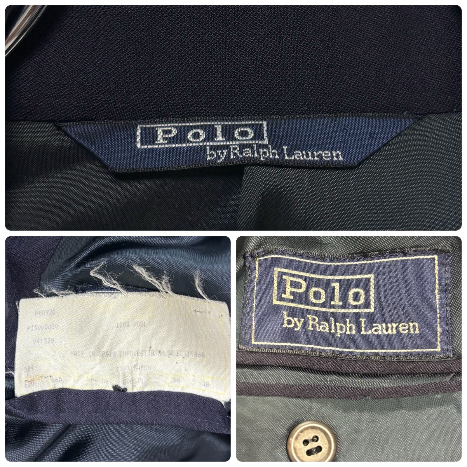 訳あり Polo Ralph Lauren ポロラルフローレン 金ボタン紺ブレザー 紺