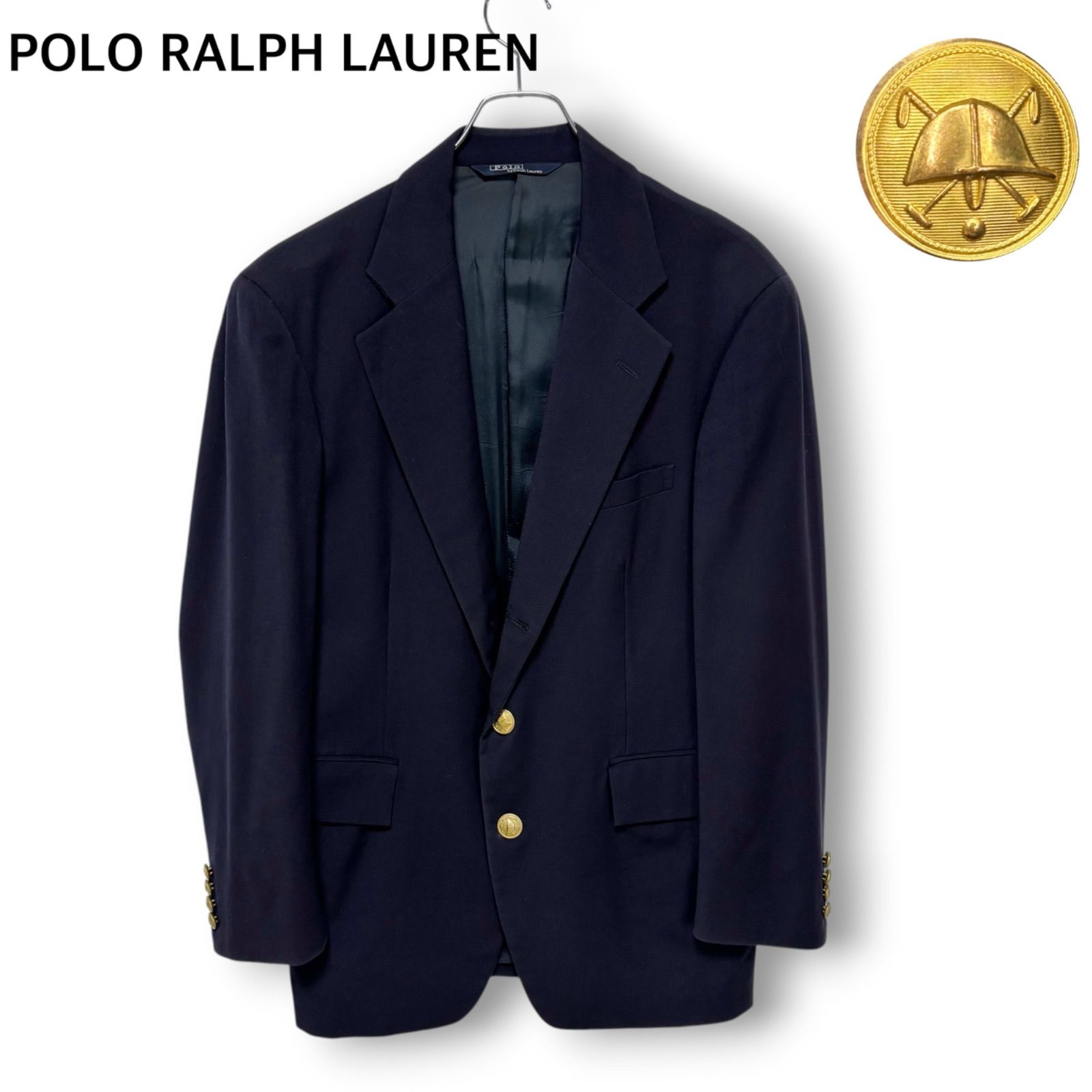 訳あり Polo Ralph Lauren ポロラルフローレン 金ボタン紺ブレザー 紺