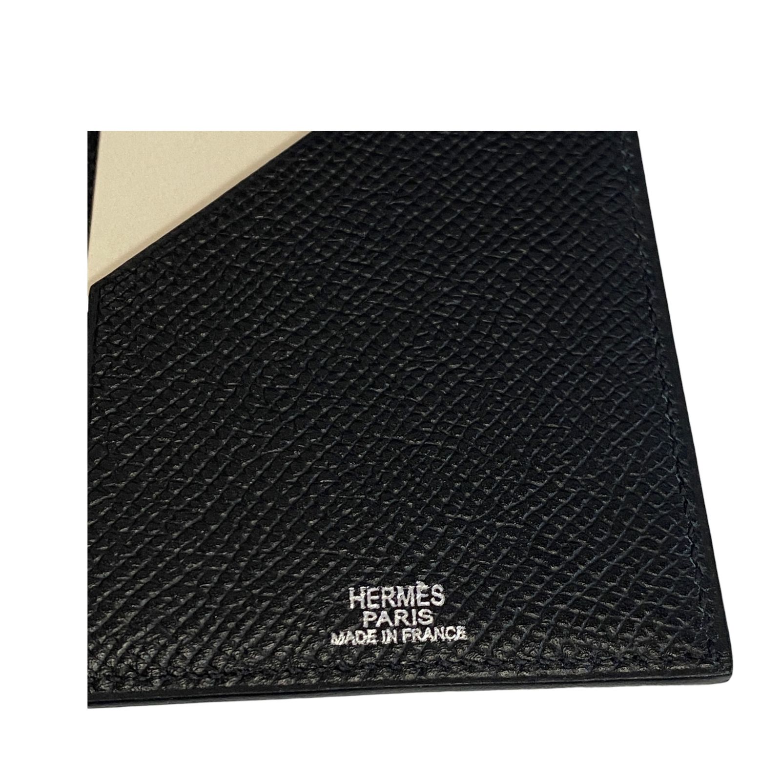 Hermes エルメス カードケース 黒 ブラック 箱付き レザー 名刺入れ 