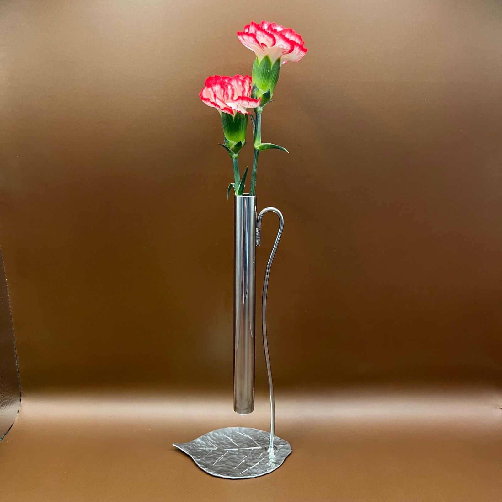 一輪挿し 花瓶 フラワーベース モダン シルバー オシャレ ハンドメイド