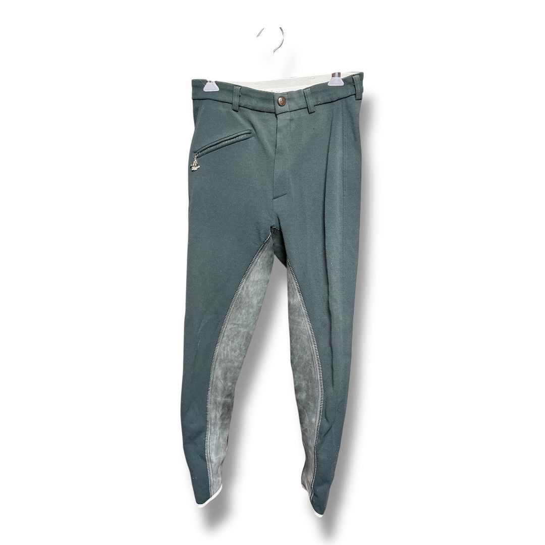 Kentucky ケンタッキー 西ドイツ製 ヴィンテージ キュロット 乗馬パンツ フルグリップレザー 乗馬用品 ストレッチ スポーツ レディース グリーン系 ゴーゴー古着久喜倉庫店 18No.K1844Y