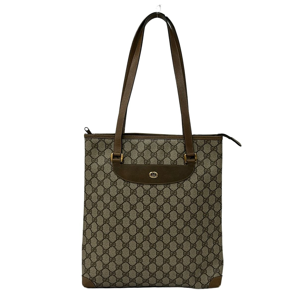 GUCCI(グッチ) ショルダーバッグ オールドグッチ,GGツインズ ライトグレー×ダークグレー×カーキブラウン レザー GUCCI(グッチ) ショルダーバッグ オールドグッチ,GGツインズ ライト