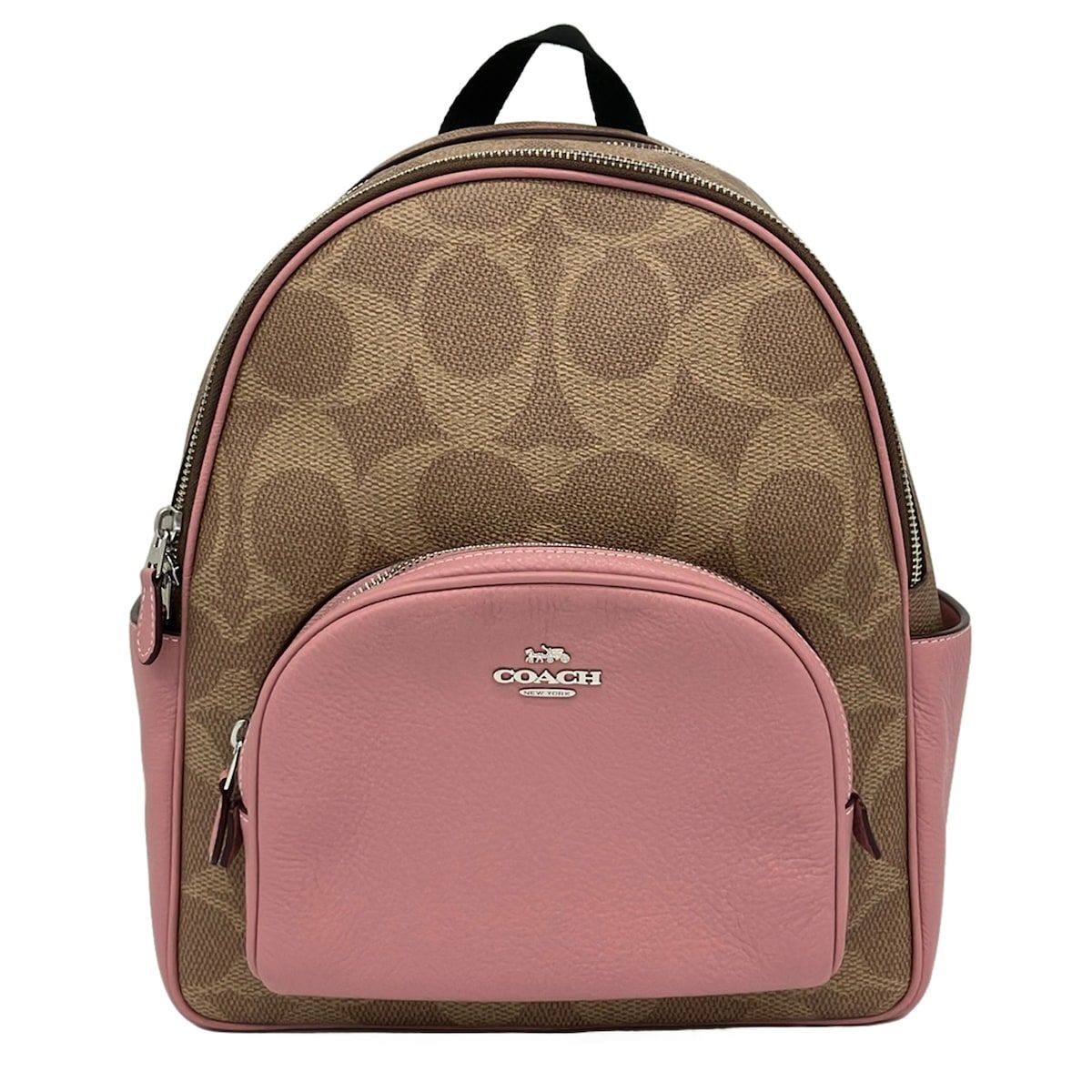 COACH(コーチ) リュックサック シグネチャー柄 CCK72 カーキ×ピンク×黒 