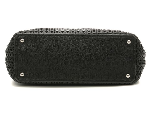 CHANEL シャネル ココマーク チェーントートバッグ A28002 ショルダーバッグ
 カーフ ブラック レディース【中古】【473】 CHANEL シャネル ココマーク チェーントートバッグ A28002 ショルダー