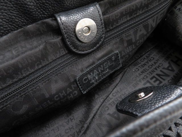 CHANEL シャネル ココマーク チェーントートバッグ A28002 ショルダーバッグ
 カーフ ブラック レディース【中古】【473】 CHANEL シャネル ココマーク チェーントートバッグ A28002 ショルダー