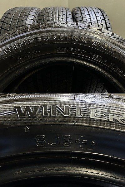 DUNLOP WINTER MAXX SJ8+ 225/60R17 17インチ スタッドレス 4本 22年製 フォレスター レガシィアウトバック スバルXV等　(VTL028) Set of 4 Dunlop Winter Maxx SJ8 225/60R17 99R