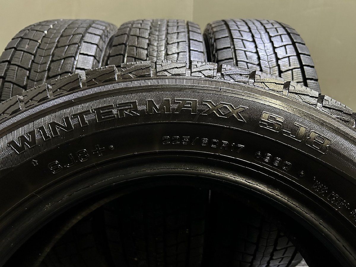 DUNLOP WINTER MAXX SJ8 225/60R17 17インチ スタッドレス 4本 バリ溝 ジープ/コンパス フォレスター スバルXV等　(MTE315)クレジットカード QRコード決済可能 走行短め】DUNLOP WINTER MAXX SJ8+ 225/60R17 17インチ スタッドレス