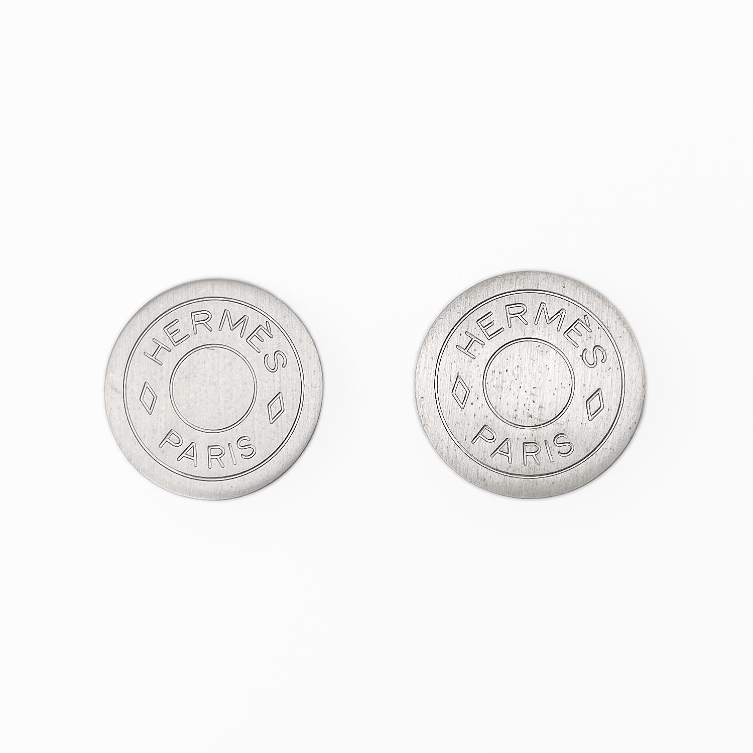 HERMES エルメス セリエ イヤリング ラウンド シルバー 【中古