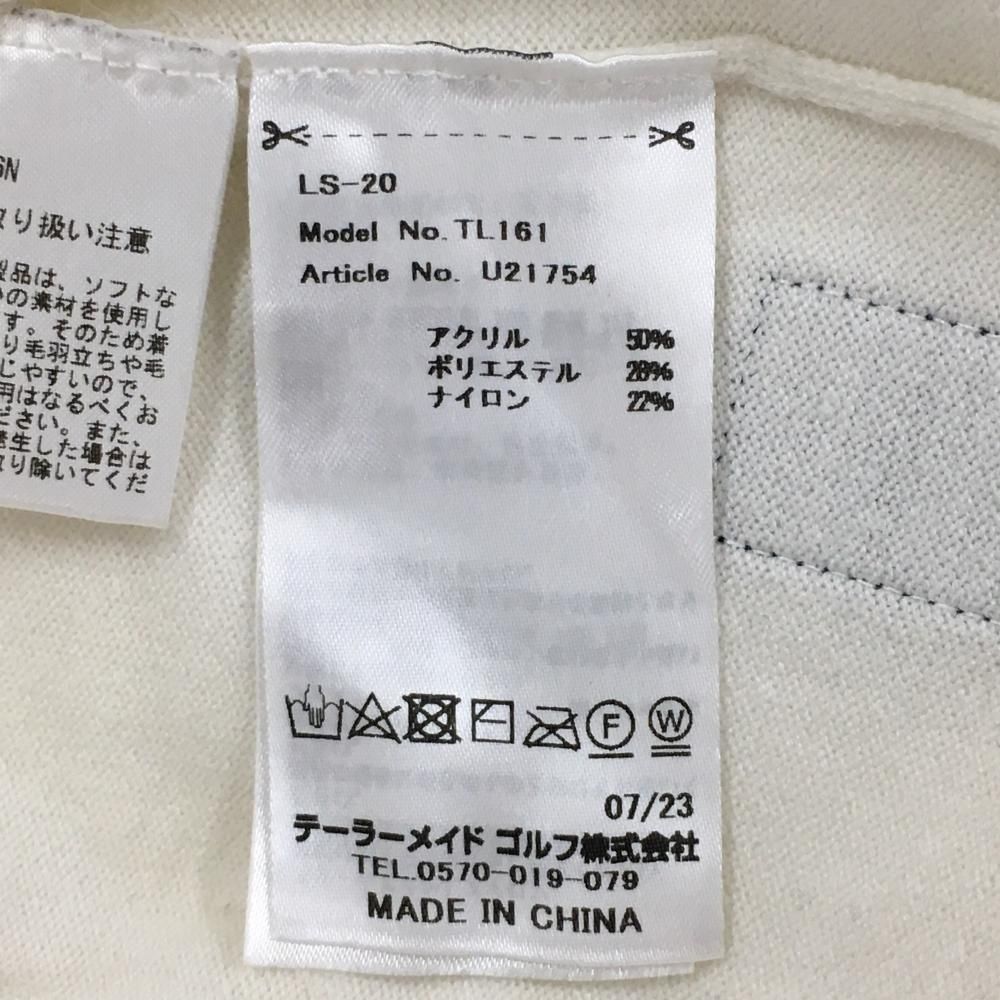 再お値下げ☆【TaylorMade】 テーラーメイド☆ ホワイトとベージュニット テーラーメイド ニットセーター ベージュ×白×ネイビー モックネック