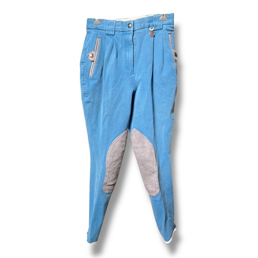 sarm HIPPIQUE ADEL SPORT イタリア製 ヴィンテージキュロット ストレッチ 乗馬パンツ 膝革 乗馬用品 スポーツ レディース サイズUSA26 ライトブルー ゴーゴー古着久喜倉庫店 18 No.K1846Y