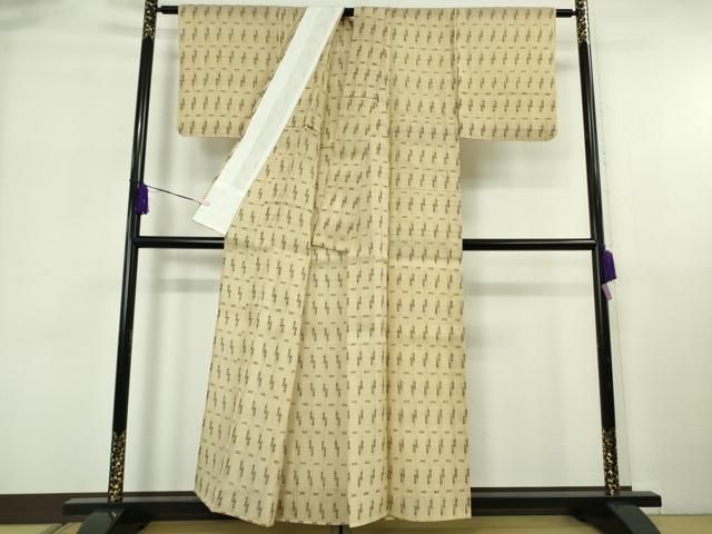 平和屋着物●京都の和装業の老舗一門　千切屋　紬　遠州椿　反端付き　正絹　逸品　AABF2020cs 平和屋着物○京都の和装業の老舗一門 千切屋 紬 遠州椿 反端付き 正絹