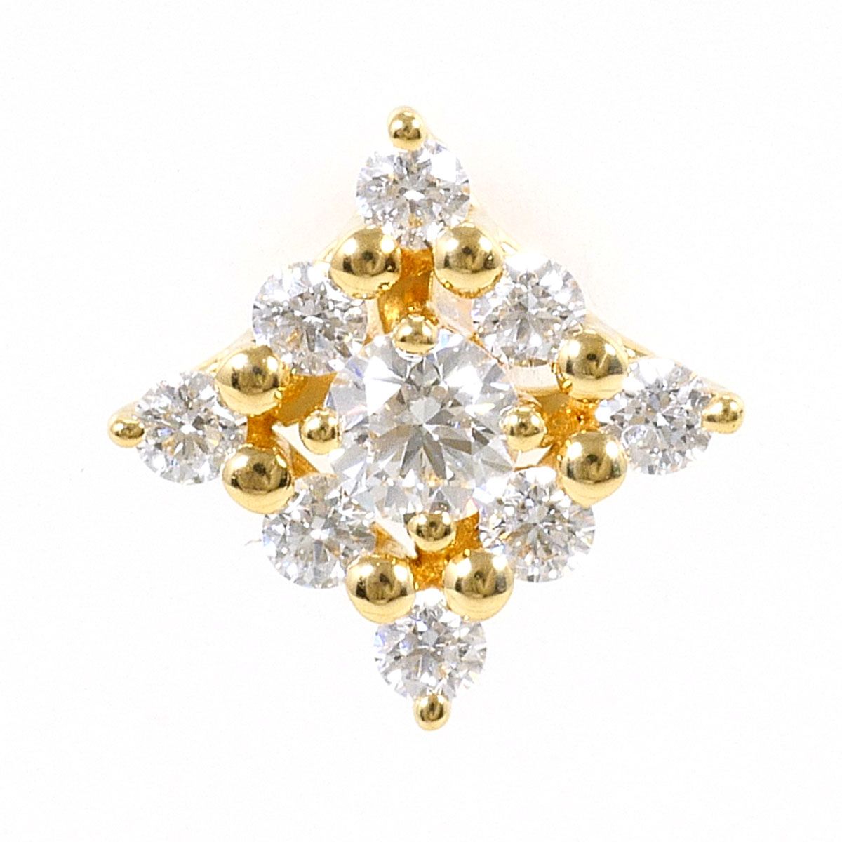 K18YG ピアス(片耳) ダイヤモンド 0.30ct 総重量約0.7g レディース