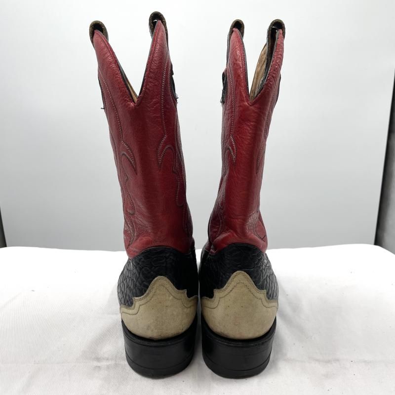 【中古】BOULET ウエスタンブーツ 8h 製 ブラック×レッド ブーレイ[17][240017766791] 中古】BOULET ウエスタンブーツ 8h CANADA製 ブラック×レッド ブーレイ