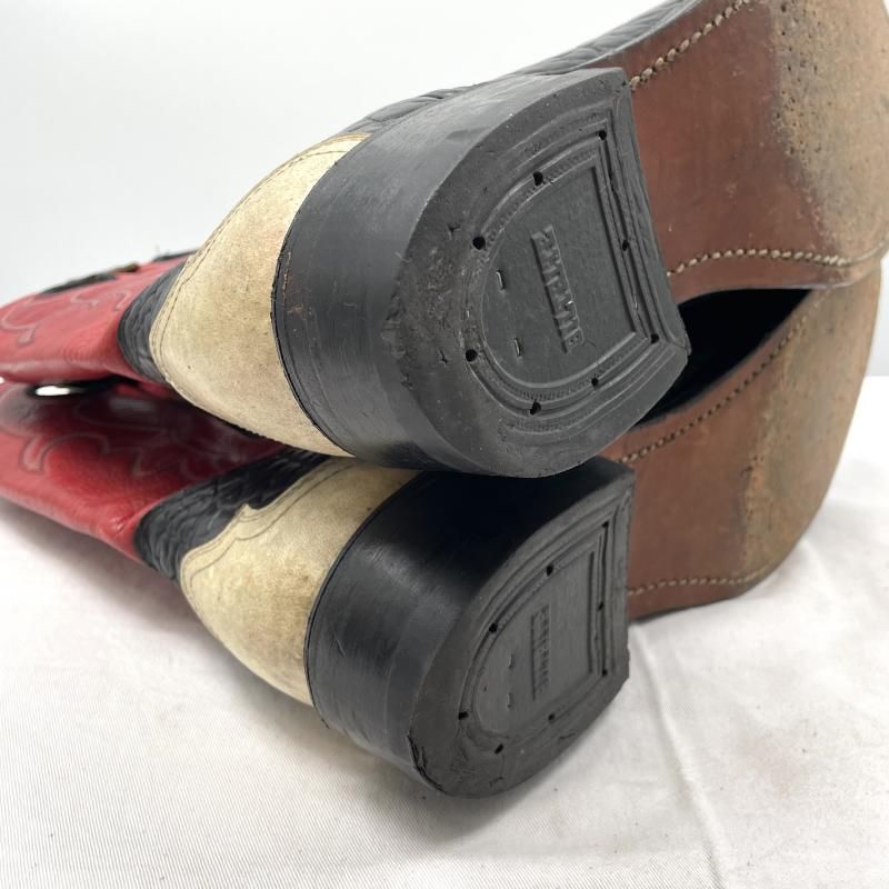 【中古】BOULET ウエスタンブーツ 8h 製 ブラック×レッド ブーレイ[17][240017766791] 中古】BOULET ウエスタンブーツ 8h CANADA製 ブラック×レッド ブーレイ