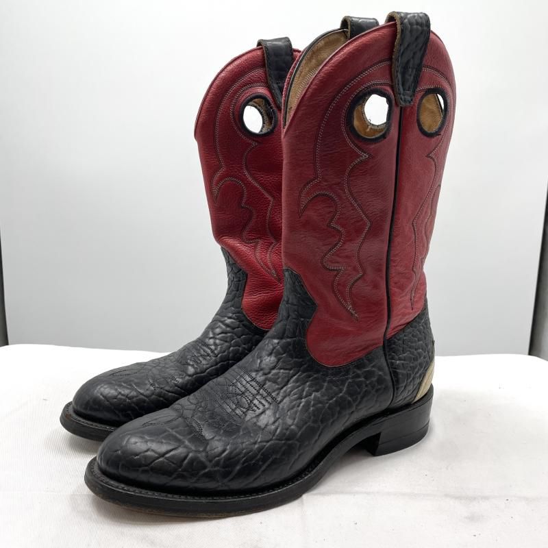 【中古】BOULET ウエスタンブーツ 8h 製 ブラック×レッド ブーレイ[17][240017766791] 中古】BOULET ウエスタンブーツ 8h CANADA製 ブラック×レッド ブーレイ