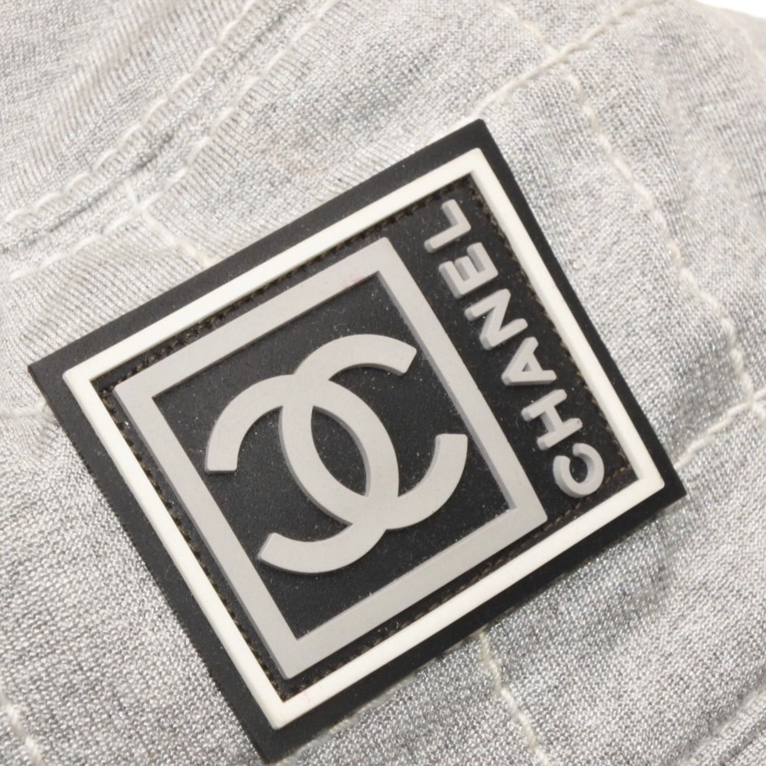 シャネル　スポーツライン　バケットハット　ココマーク　グレー　S size CHANEL シャネル スポーツライン ココマーク 刺繍 バケット ハット