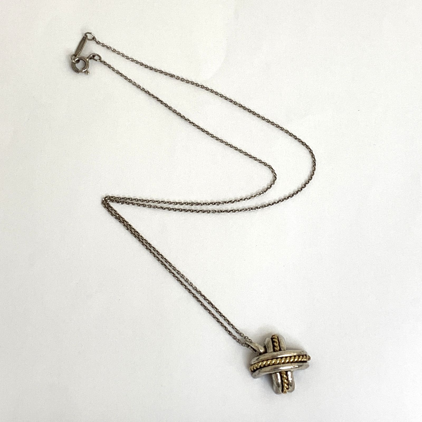 中古品】TIFFANY＆Co. シグネチャー クロス コンビ ネックレス
