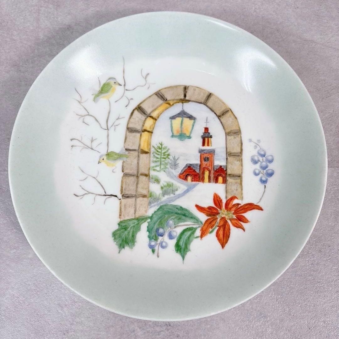 ＫＶドイツ＊ＳＴＷババリア/バイエルン陶器＊鹿狩りキャビネット皿＊約２９．５ｃｍ S216 シェルツァー・ババリア 陶磁器 プレート 皿 食器 小鳥 教会