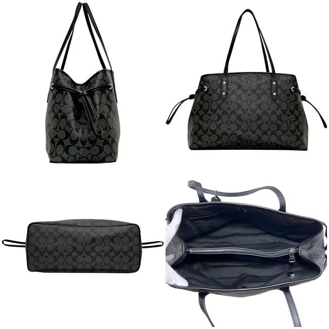 【ニャンちゅう】Coach ビジネスバッグ ブラック/グレー コーチ ビジネスバッグ メンズ レディース ブランド COACH CAMBODIA