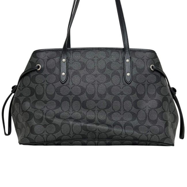 【ニャンちゅう】Coach ビジネスバッグ ブラック/グレー コーチ トートバッグ ブラック グレー 黒 灰色 シグネチャー F57842