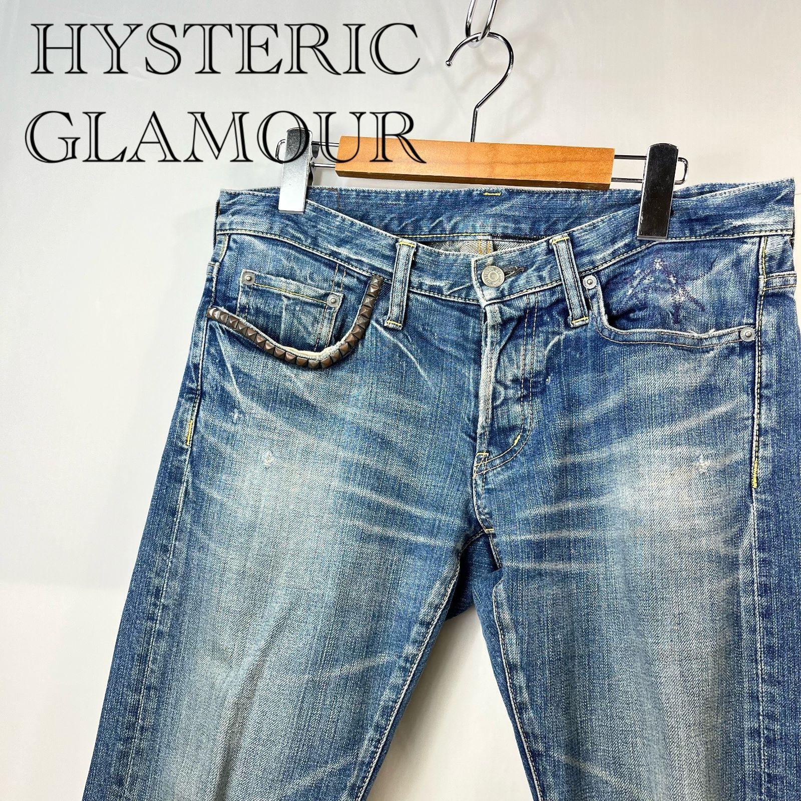 ヒステリックグラマー スタッズデニム ブーツカット 32inc HYSTERIC GLAMOUR ヒステリックグラマー スタッズデニム ダメージ 32