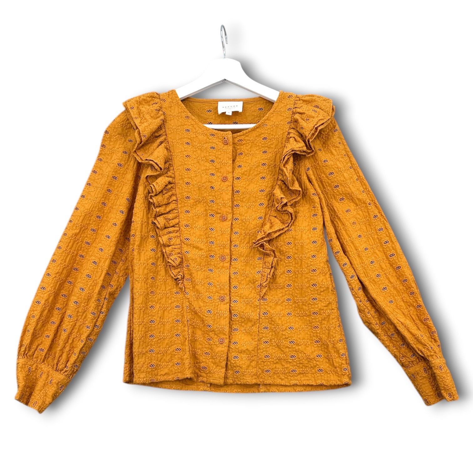 SEZANE セザンヌ コットンエンブロイダリーシャツ 刺繍ブラウス 長袖 